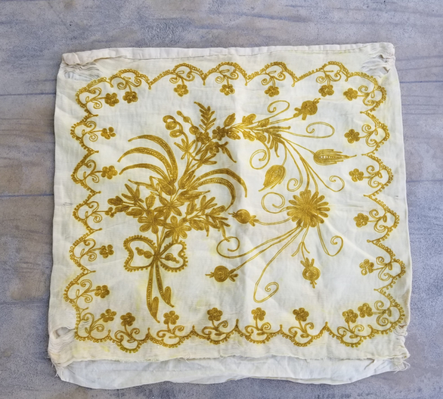 SUZANİ İŞÇİLİKLİ OSMANLI DÖNEMİ ÇİFT YASTIK KILIFI