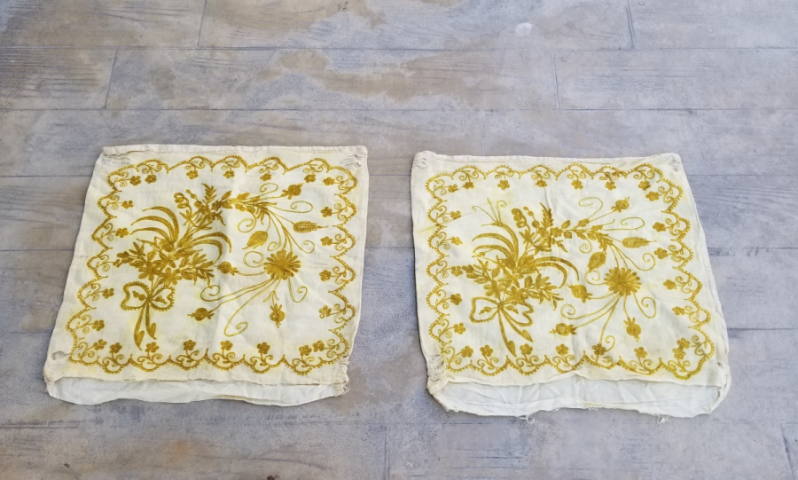 SUZANİ İŞÇİLİKLİ OSMANLI DÖNEMİ ÇİFT YASTIK KILIFI