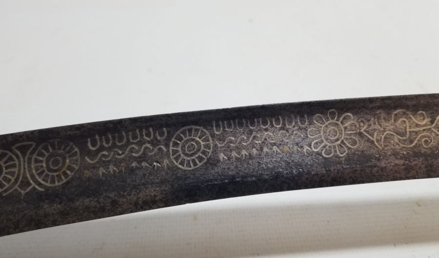 İKİ YÜZÜ GÜMÜŞ ÇAKMA İŞÇİLİKLİ OSMANLI DÖNEMİ NADİR YENİÇERİ CELLAT YATAĞANI