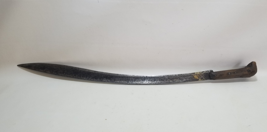 İKİ YÜZÜ GÜMÜŞ ÇAKMA İŞÇİLİKLİ OSMANLI DÖNEMİ NADİR YENİÇERİ CELLAT YATAĞANI