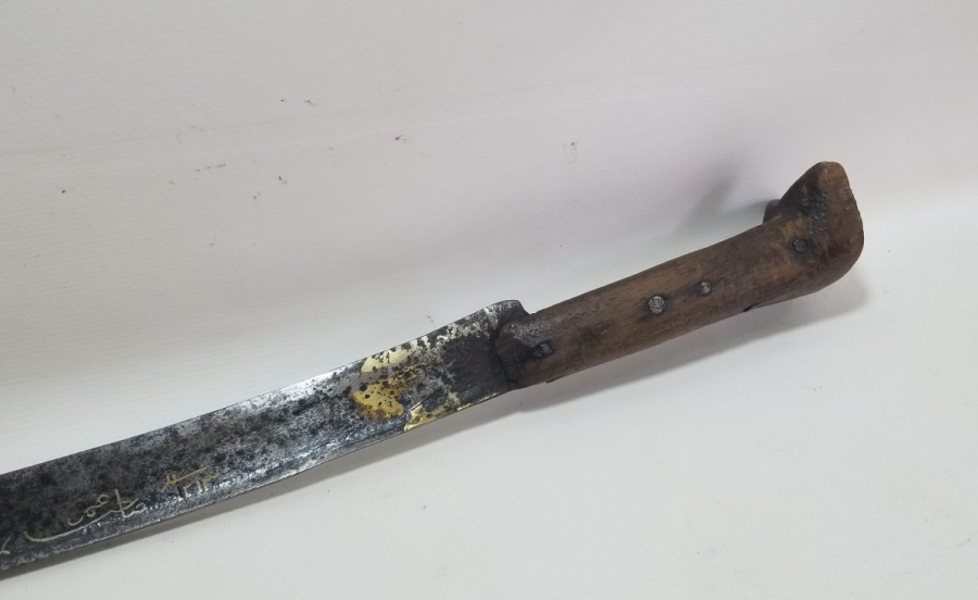 İKİ YÜZÜ GÜMÜŞ ÇAKMA İŞÇİLİKLİ OSMANLI DÖNEMİ NADİR YENİÇERİ CELLAT YATAĞANI