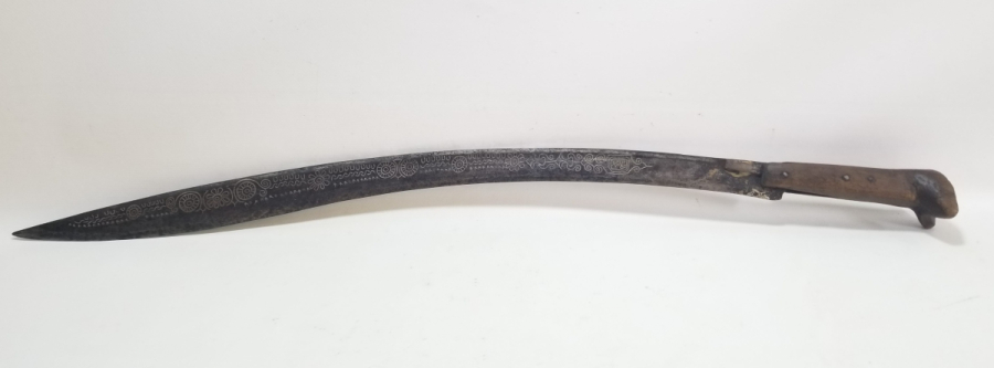 İKİ YÜZÜ GÜMÜŞ ÇAKMA İŞÇİLİKLİ OSMANLI DÖNEMİ NADİR YENİÇERİ CELLAT YATAĞANI