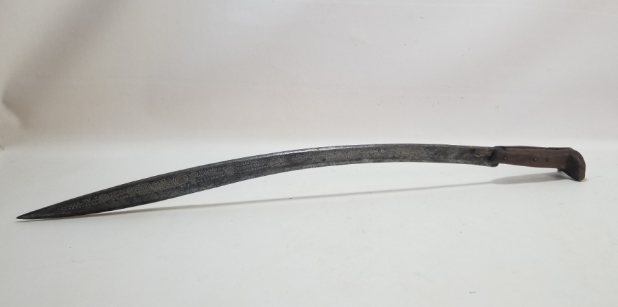 İKİ YÜZÜ GÜMÜŞ ÇAKMA İŞÇİLİKLİ OSMANLI DÖNEMİ NADİR YENİÇERİ CELLAT YATAĞANI