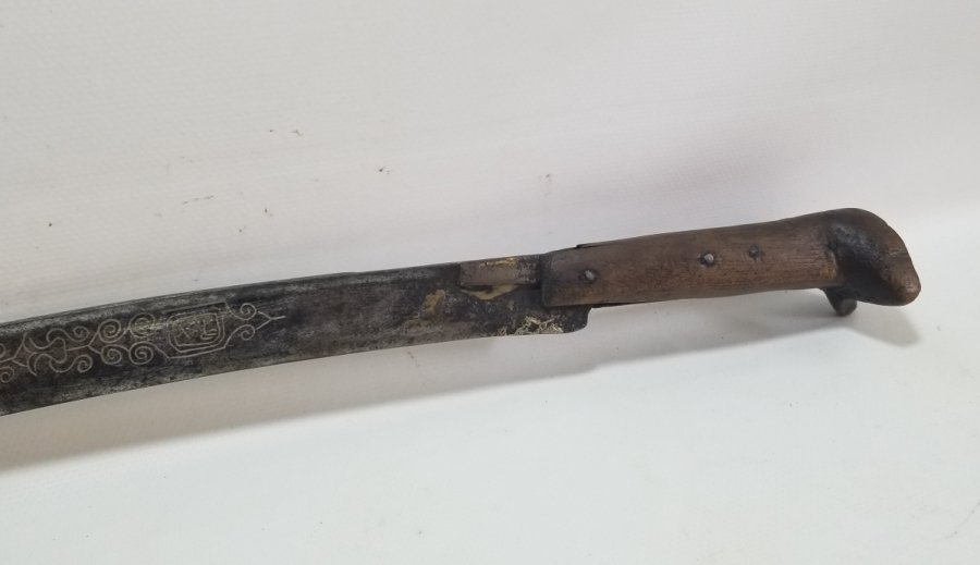 İKİ YÜZÜ GÜMÜŞ ÇAKMA İŞÇİLİKLİ OSMANLI DÖNEMİ NADİR YENİÇERİ CELLAT YATAĞANI