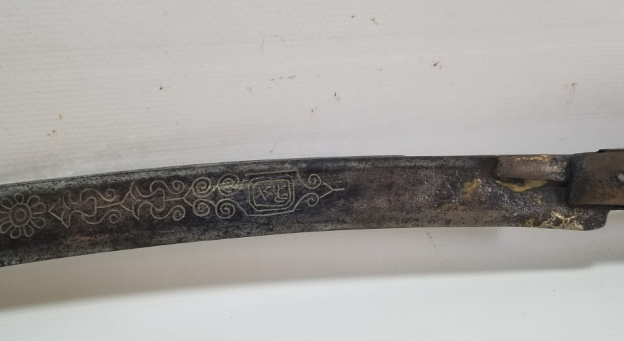 İKİ YÜZÜ GÜMÜŞ ÇAKMA İŞÇİLİKLİ OSMANLI DÖNEMİ NADİR YENİÇERİ CELLAT YATAĞANI