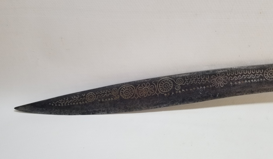 İKİ YÜZÜ GÜMÜŞ ÇAKMA İŞÇİLİKLİ OSMANLI DÖNEMİ NADİR YENİÇERİ CELLAT YATAĞANI