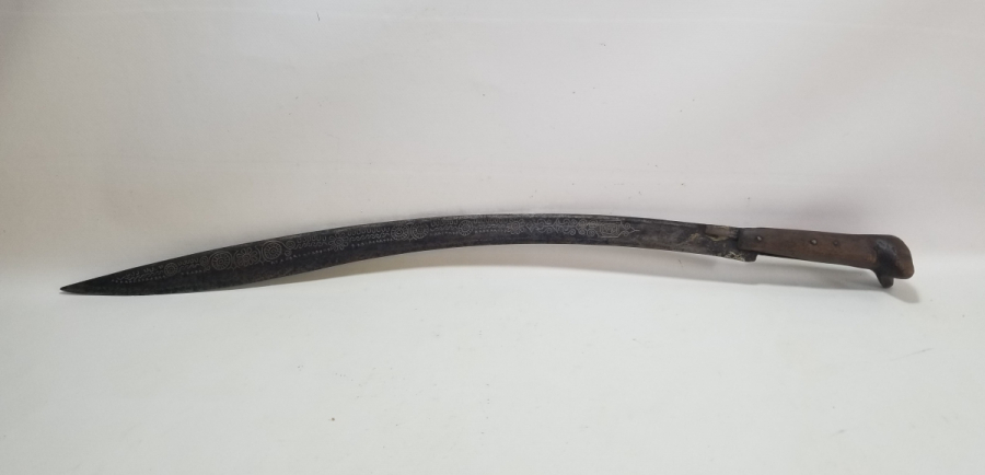 İKİ YÜZÜ GÜMÜŞ ÇAKMA İŞÇİLİKLİ OSMANLI DÖNEMİ NADİR YENİÇERİ CELLAT YATAĞANI