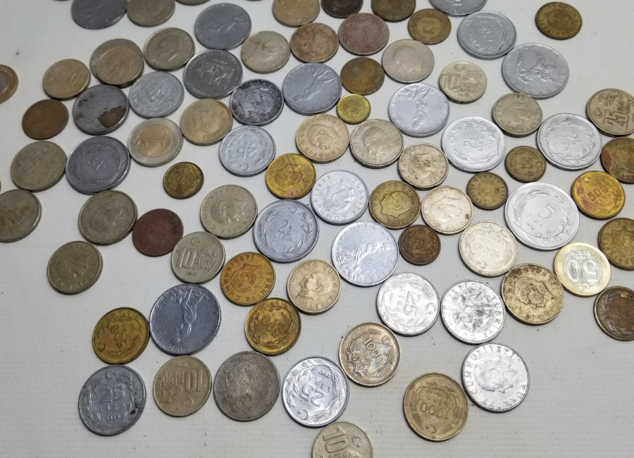 ANTİKA METAL VE KAĞIT PARA LOTU