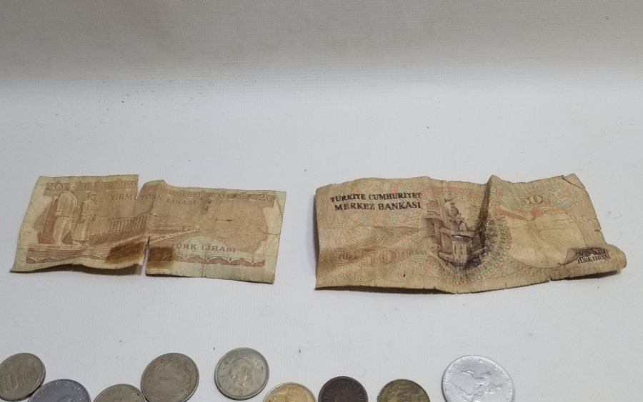 ANTİKA METAL VE KAĞIT PARA LOTU