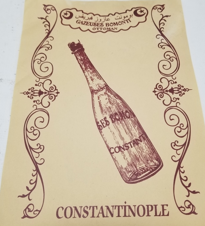 OSMANLI DÖNEMİ ÇOK NADİR BOMONTİ GAZOZ REKLAMI AFİŞİ