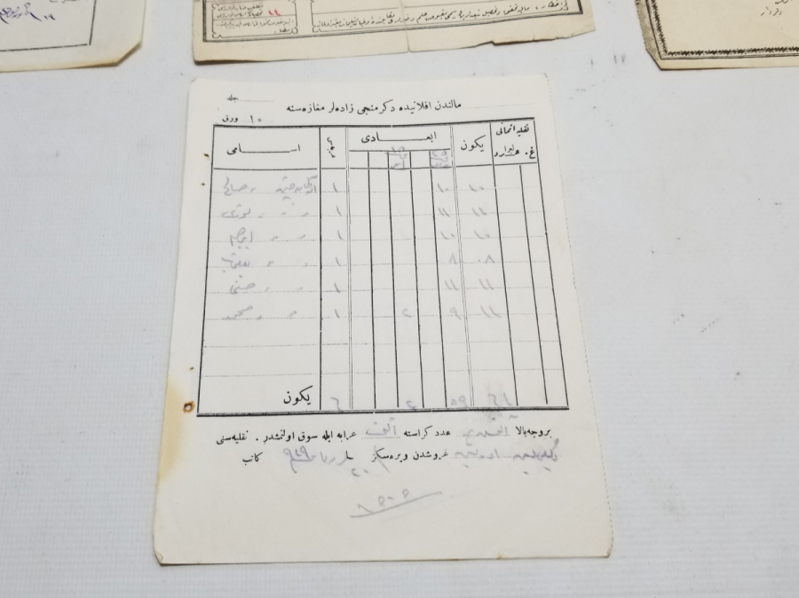 OSMANLI DÖNEMİ MAKBUZ LOTU