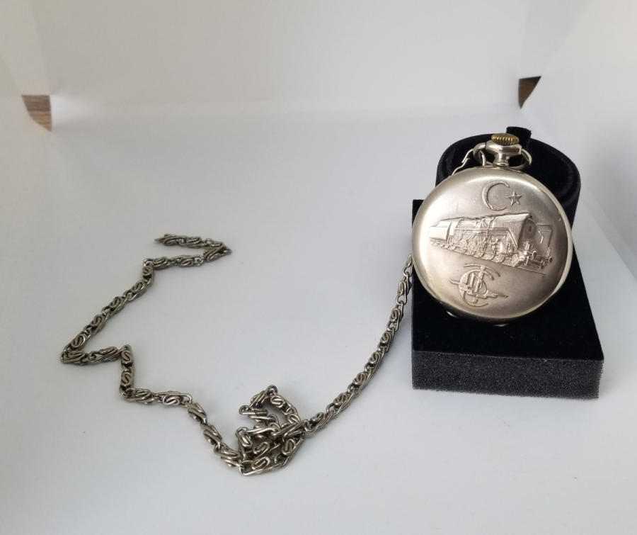 ORJİNAL KÖSTEĞİ İLE KURMALI ANTİKA HISLON CEP SAATİ