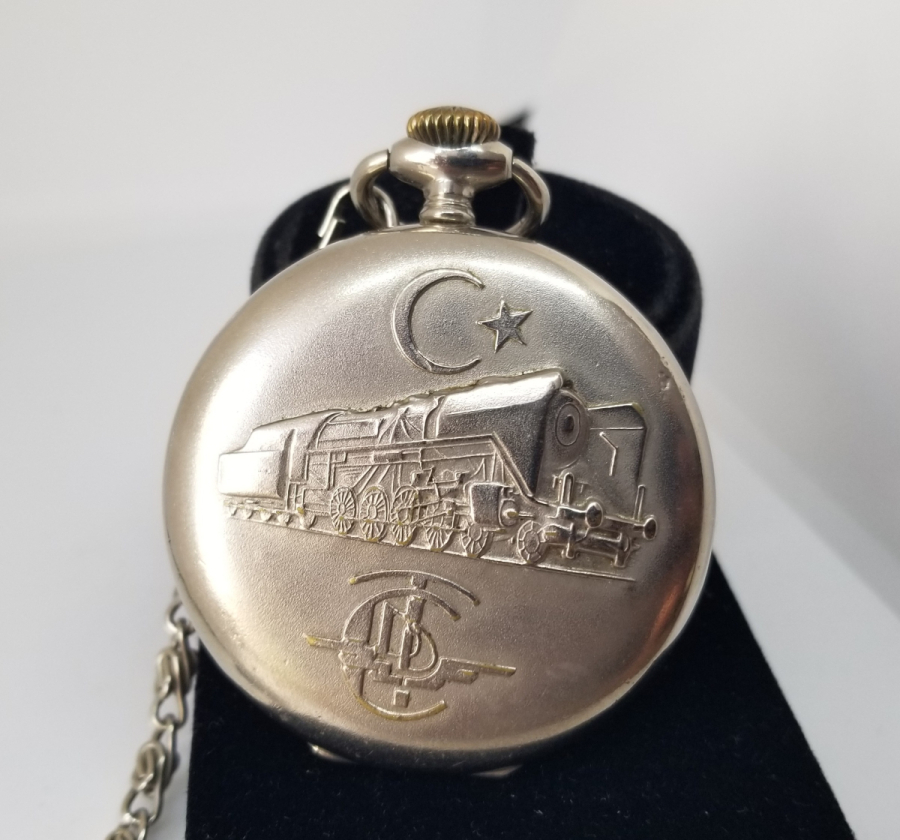 ORJİNAL KÖSTEĞİ İLE KURMALI ANTİKA HISLON CEP SAATİ