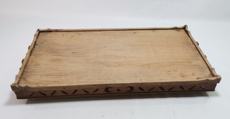 ÜZERİ AY YILDIZLI EL YAPIMI OSMANLI DÖNEMİ NADİR KAHVE TEPSİSİ