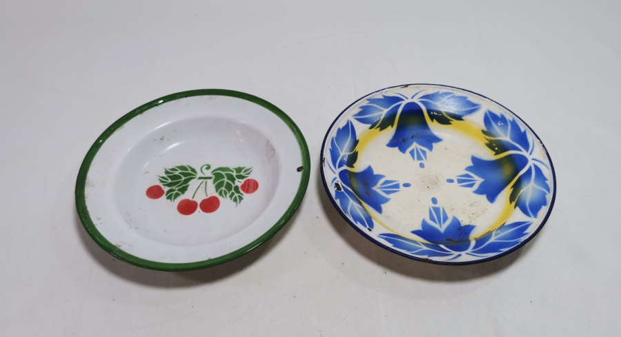 OSMANLI DÖNEMİ NADİR TİPTE İKİ ADET EMAYE TABAK