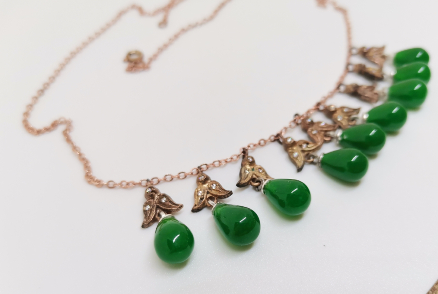 ELMAS TAŞLI ÖZEL YAPIM GERDANLIK