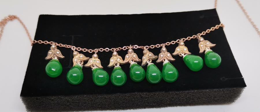 ELMAS TAŞLI ÖZEL YAPIM GERDANLIK