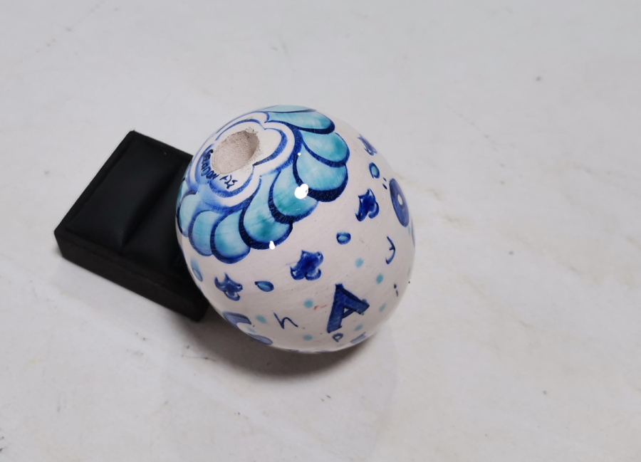 SANATÇI İMZALI ANTİKA KÜTAHYA ASKI TOPU