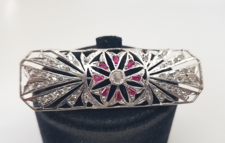 ELMAS VE YAKUT TAŞLI ÖZEL YAPIM BROŞ