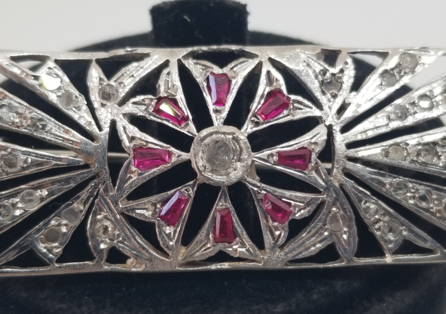 ELMAS VE YAKUT TAŞLI ÖZEL YAPIM BROŞ