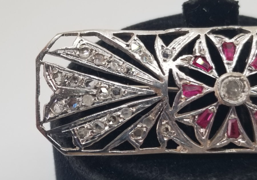 ELMAS VE YAKUT TAŞLI ÖZEL YAPIM BROŞ