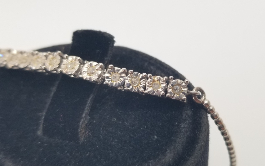 PIRLANTA TAŞLI GÜMÜŞ BİLEZİK - BİLEKLİK