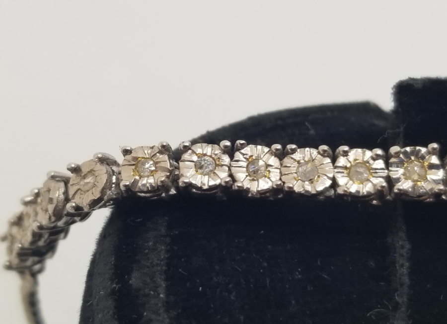 PIRLANTA TAŞLI GÜMÜŞ BİLEZİK - BİLEKLİK