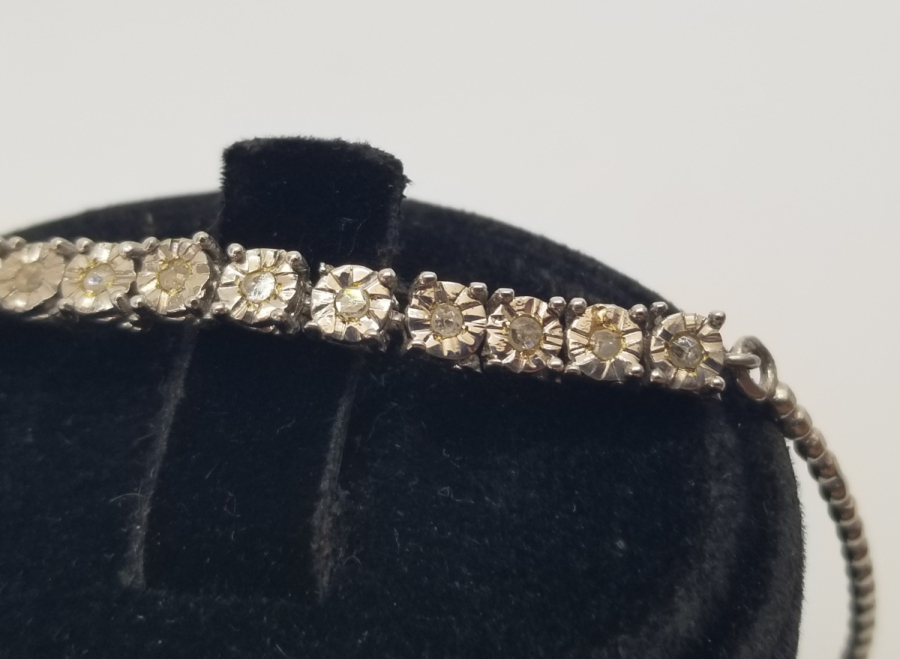 PIRLANTA TAŞLI GÜMÜŞ BİLEZİK - BİLEKLİK