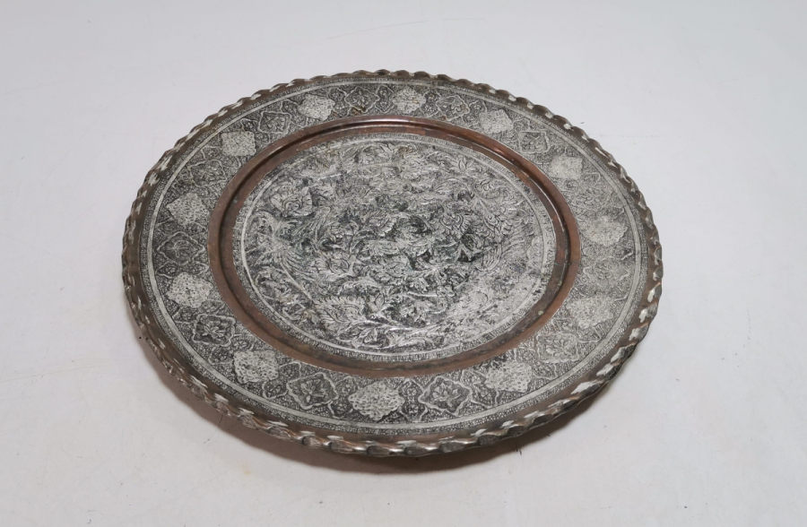 KABARTMA İŞÇİLİKLİ ANTİKA BAKIR DUVAR TABAĞI