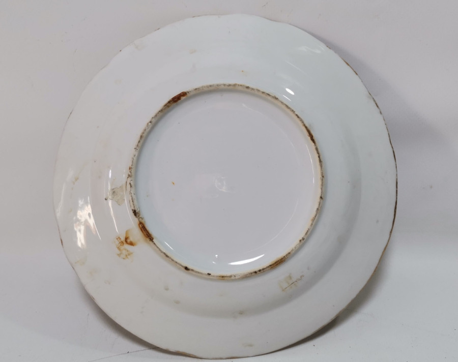 OSMANLI DÖNEMİ EL BOYAMA İŞÇİLİKLİ VE ALTIN VARAKLI PORSELEN TABAK