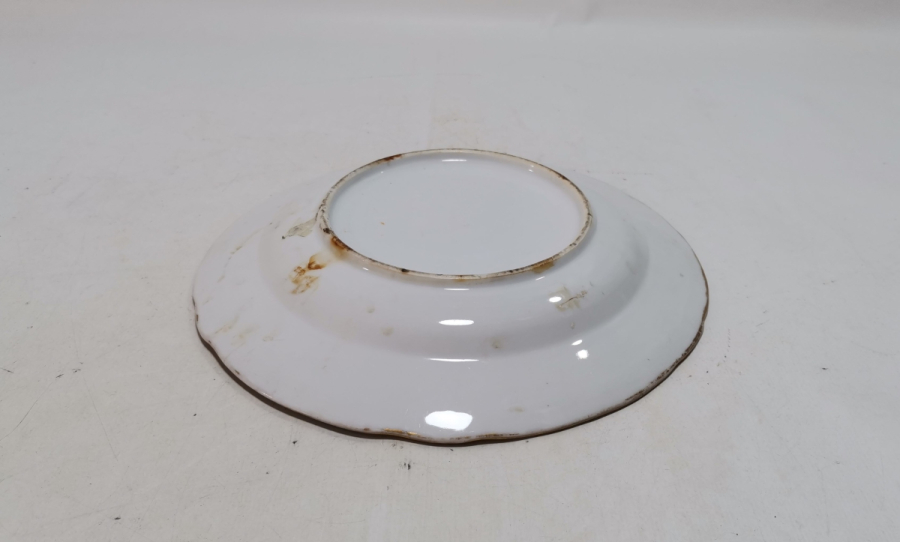 OSMANLI DÖNEMİ EL BOYAMA İŞÇİLİKLİ VE ALTIN VARAKLI PORSELEN TABAK