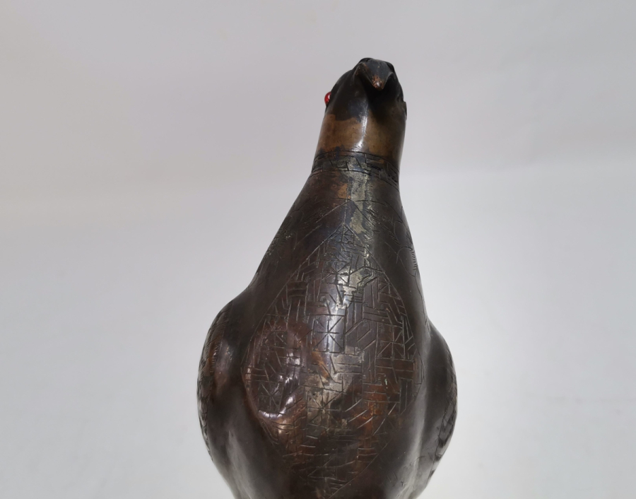 ÜZERİ KALEM İŞÇİLİKLİ ANTİKA KUŞ FİGÜRÜ