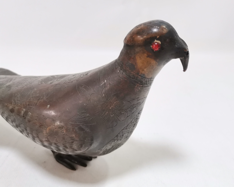 ÜZERİ KALEM İŞÇİLİKLİ ANTİKA KUŞ FİGÜRÜ