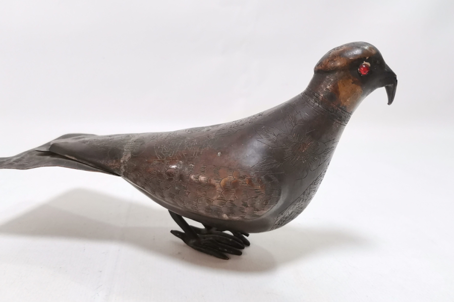 ÜZERİ KALEM İŞÇİLİKLİ ANTİKA KUŞ FİGÜRÜ