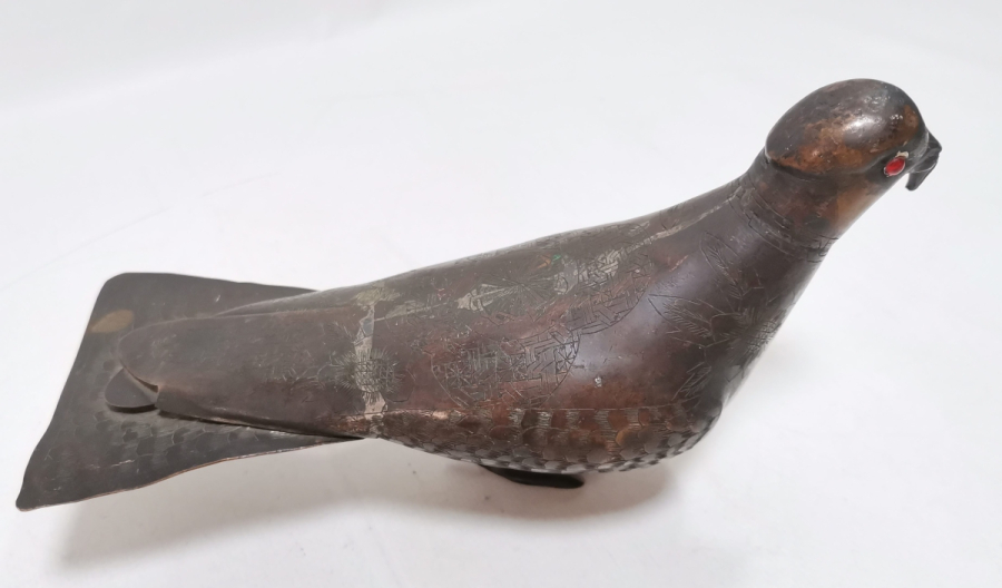 ÜZERİ KALEM İŞÇİLİKLİ ANTİKA KUŞ FİGÜRÜ