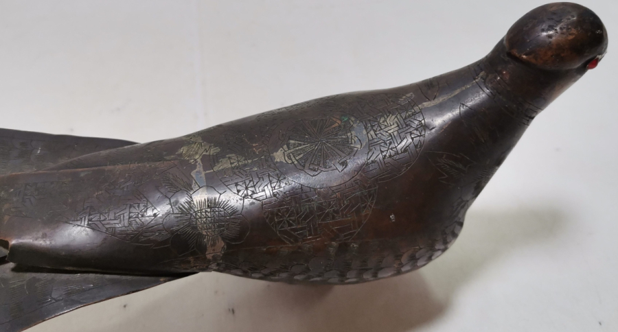 ÜZERİ KALEM İŞÇİLİKLİ ANTİKA KUŞ FİGÜRÜ