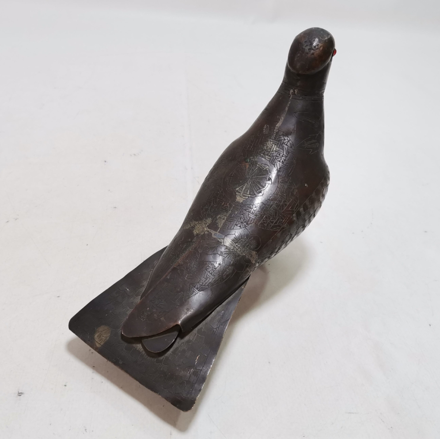 ÜZERİ KALEM İŞÇİLİKLİ ANTİKA KUŞ FİGÜRÜ