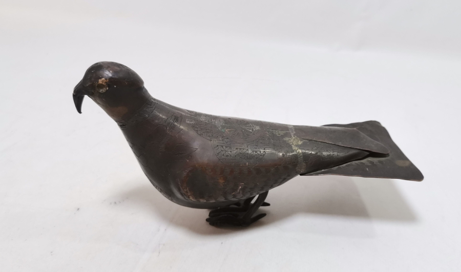 ÜZERİ KALEM İŞÇİLİKLİ ANTİKA KUŞ FİGÜRÜ