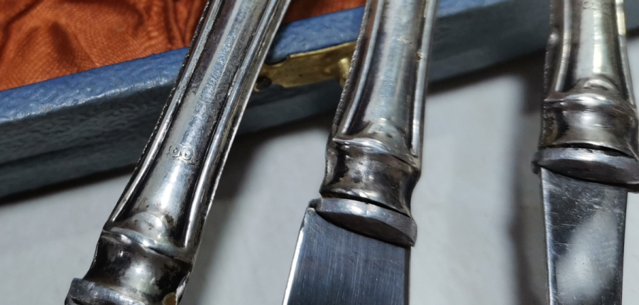 ORİJİNAL KUTUSUNDA ANTİKA GÜMÜŞ ÇATAL KAŞIK BIÇAK SETİ