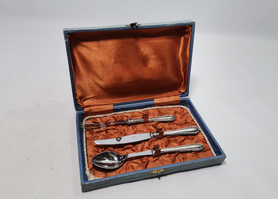 ORİJİNAL KUTUSUNDA ANTİKA GÜMÜŞ ÇATAL KAŞIK BIÇAK SETİ