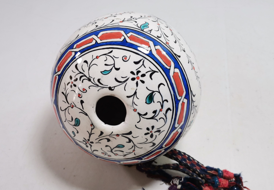 ORİJİNAL ASKISIYLA ANTİKA EL BOYAMA NADİR KÜTAHYA ASKI TOPU