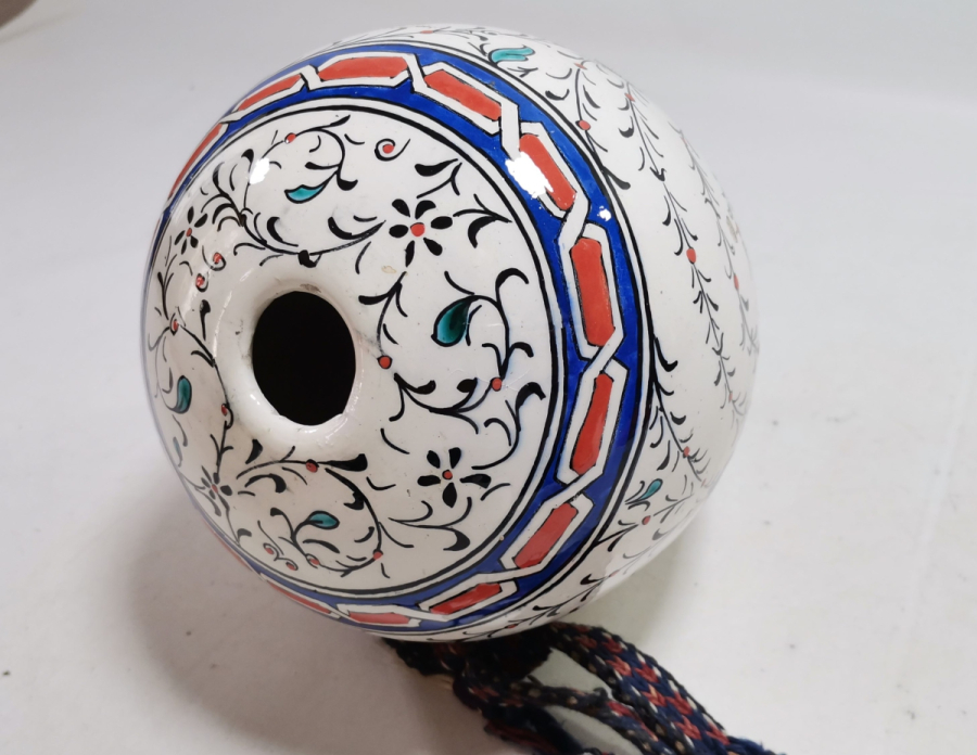 ORİJİNAL ASKISIYLA ANTİKA EL BOYAMA NADİR KÜTAHYA ASKI TOPU