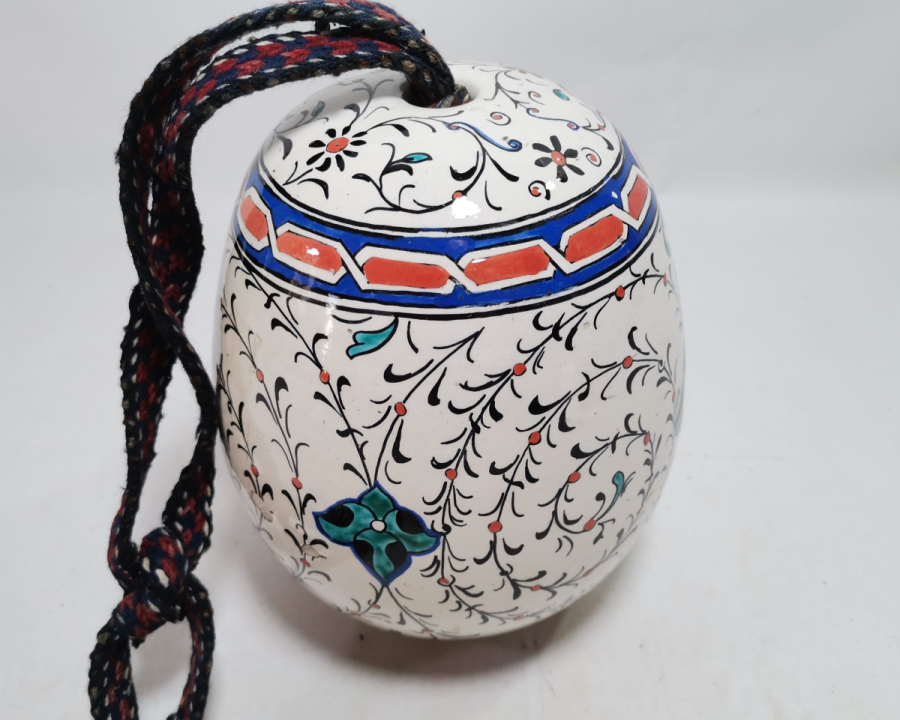 ORİJİNAL ASKISIYLA ANTİKA EL BOYAMA NADİR KÜTAHYA ASKI TOPU