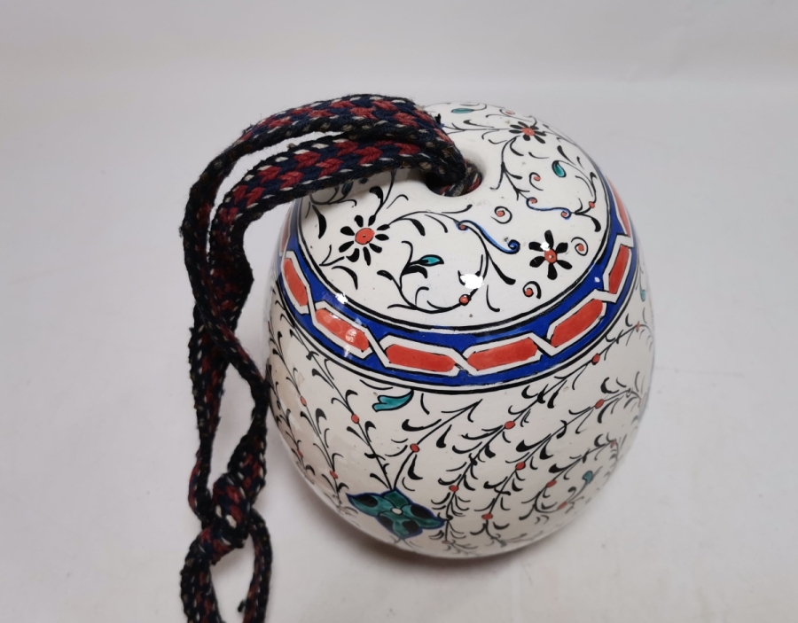 ORİJİNAL ASKISIYLA ANTİKA EL BOYAMA NADİR KÜTAHYA ASKI TOPU