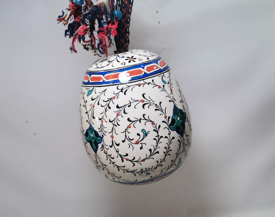 ORİJİNAL ASKISIYLA ANTİKA EL BOYAMA NADİR KÜTAHYA ASKI TOPU