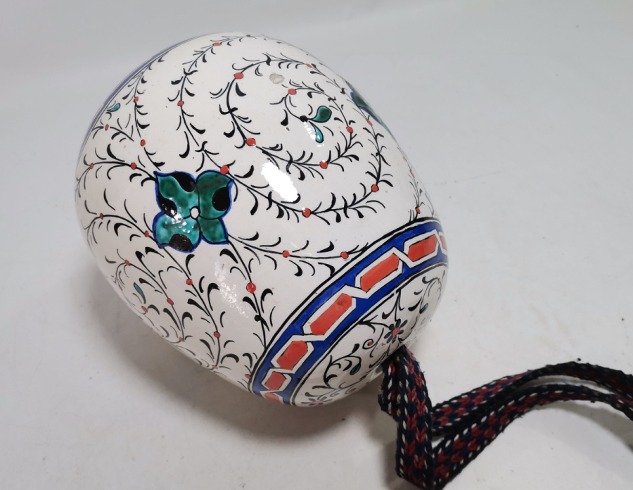 ORİJİNAL ASKISIYLA ANTİKA EL BOYAMA NADİR KÜTAHYA ASKI TOPU