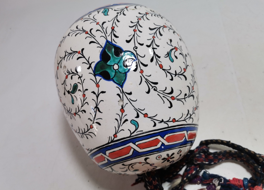 ORİJİNAL ASKISIYLA ANTİKA EL BOYAMA NADİR KÜTAHYA ASKI TOPU