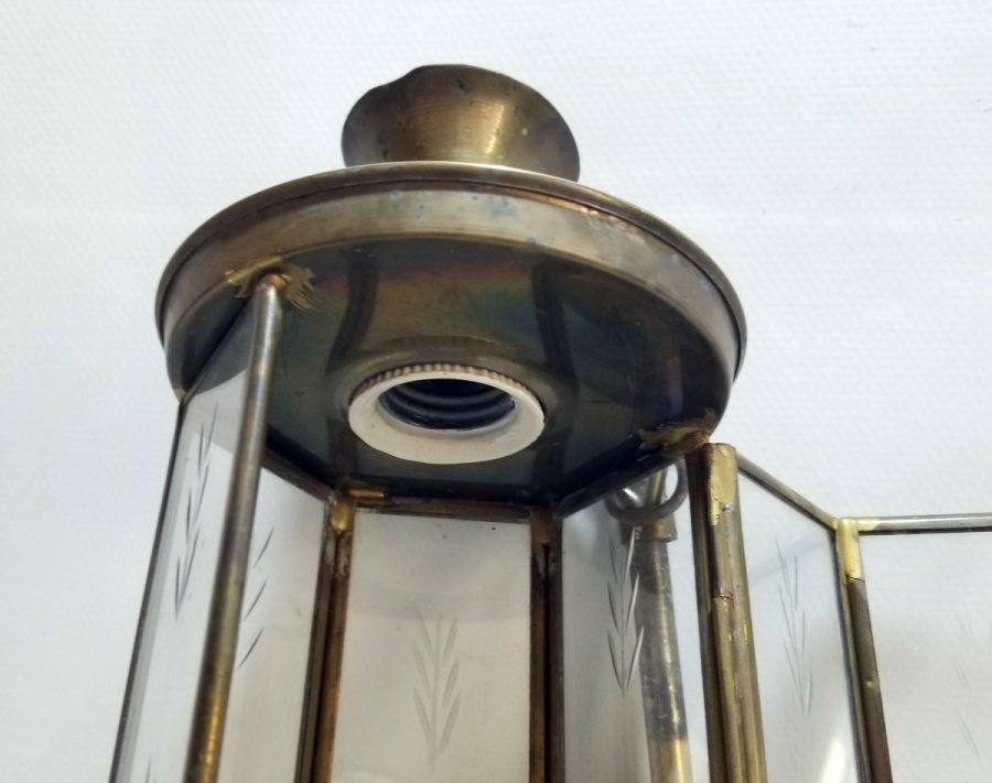 OSMANLI DÖNEMİ LAMBAYA DÖNÜŞTÜRÜLMÜŞ KRİSTAL CAMLI ANTİKA EL MUMLUĞU