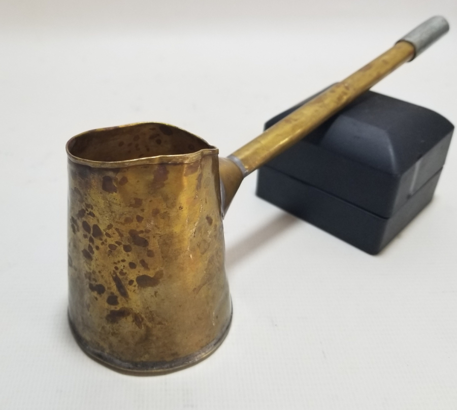 OSMANLI DÖNEMİ SÜLEYMANİYE İŞİ EL YAPIMI ÇOK NADİR SEYYAR KAHVECİ CEZVESİ