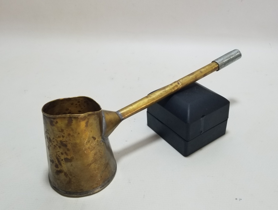 OSMANLI DÖNEMİ SÜLEYMANİYE İŞİ EL YAPIMI ÇOK NADİR SEYYAR KAHVECİ CEZVESİ